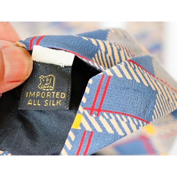 Vintage Dunhill Silk Argyle Striped Tie Luxury Wedding Preppy Business Corporate - Picture 13 of 15